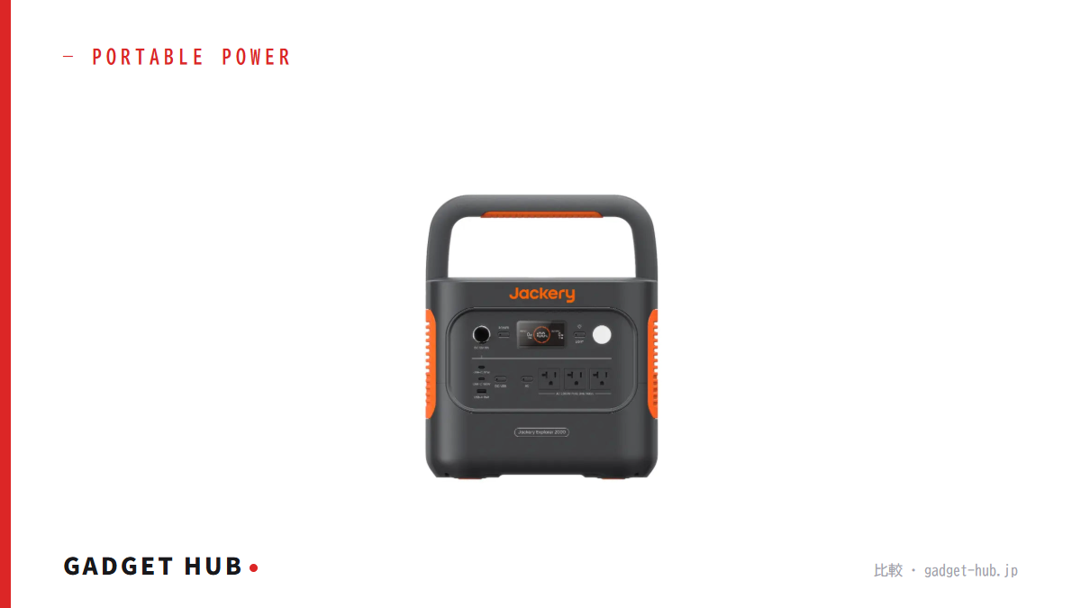 Jackeryポータブル電源の主要モデルを容量・出力・重量で比較するイメージ